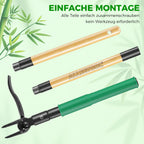 Allsetool Weed Puller Tool with 2 Weed Eject Feature, 43.7in Stand Up Dandelion Remover Tool, Real Bamboo Handle and Metal 4 Claw & Foot Pedal, Heavy Duty Garden Weeder