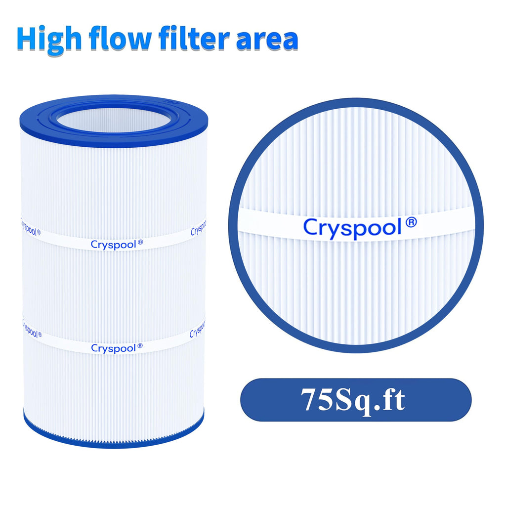 Cryspool® 09022 Filter Compatible with Clean & Clear 75, CC75, PAP75, R173214, 59054100, C-9407, FC-0685, 75 Sq. Ft Pool Filter Cartridge, 1 Pack