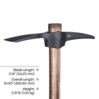 CRKT Chogan Mattock Outdoor Survival Axe: 1055 Carbon Steel Plain Edge Blade, Tennessee Hickory Handle, 2738