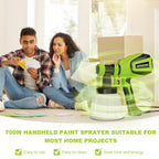 VONFORN Paint Sprayer, HVLP Spray Gun with Cleaning & Blowing Joints, 4 Nozzles and 3 Patterns, Easy to Clean, for Furniture, Cabinets, Fence, Walls, Door, Garden Chairs etc. VF803 VF803 Dark Green