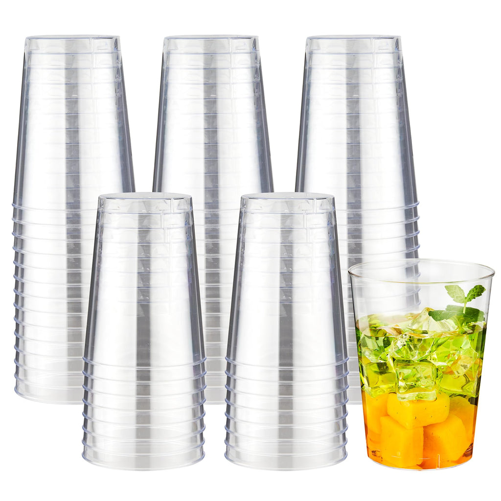 RACETOP 10 oz 200 Pack Clear Plastic Cups, Disposable Clear Plastic Cups for Parties, Gatherings, Weddings and Festival Events