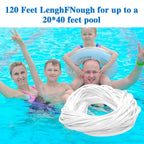 MIYOLO 120'ft Pool Liner Lock for In-Ground and Above Ground Pools, Roll Swimming Pool Liner Bead Lock White