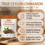 SCEZROB Living Root Ceylon Cinnamon - 300 Softgels 7200mg Equivalent with MCT Oil, Livingroot Organic Ceylon Cinnamon Powder Supplement for Supports Metabolism, Liver Function & Energy (1)