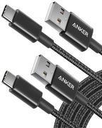 Anker USB A to USB C Cable, USB to USB C Cable (2 Pack 10ft, Black).