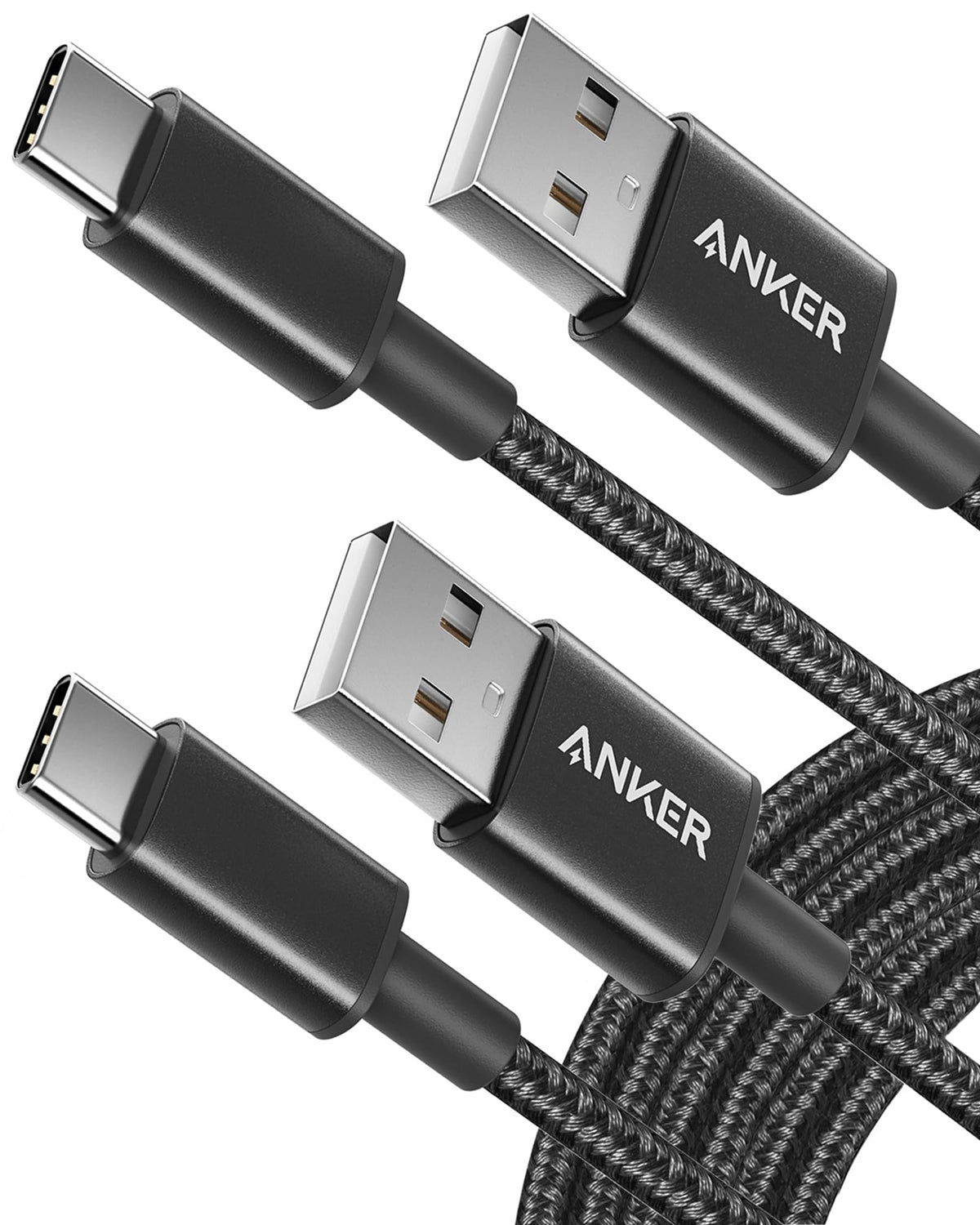 Anker USB A to USB C Cable, USB to USB C Cable (2 Pack 10ft, Black).