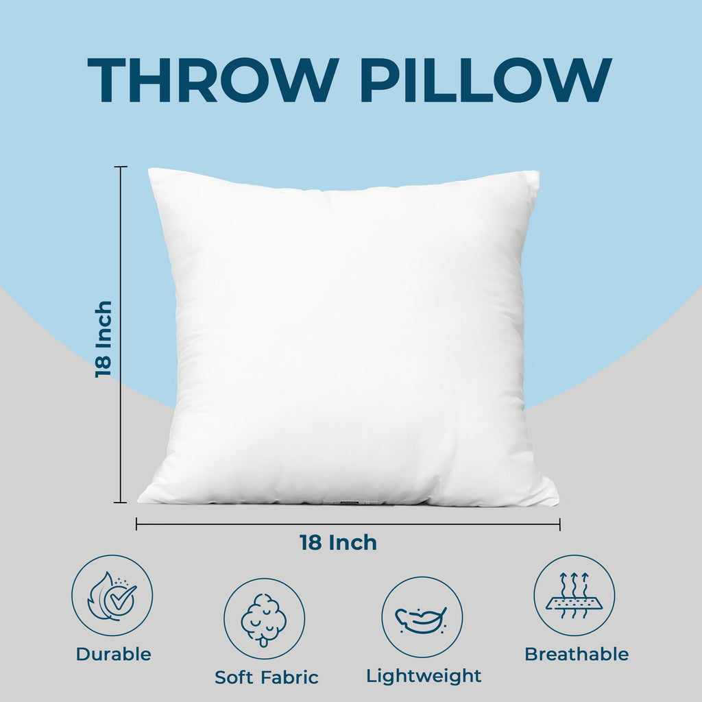 Utopia Bedding Throw Pillows, Decorative 18x18 Pillow Inserts, Set of 4