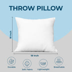 Utopia Bedding Throw Pillows, Decorative 18x18 Pillow Inserts, Set of 4