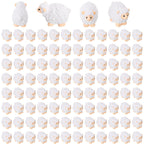 Guiqulai 100pcs Mini Resin Sheep Figurines Garden Decor Ornaments（White）