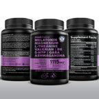 12-in-1 Melatonin Sleep Capsules - Natural Sleep Aids for Adults with Melatonin 5mg and Magnesium Glycinate 500mg, Sleep Aid with Ashwagandha, L Theanine, Valerian Root, GABA, 5-HTP (90ct, Pack of 1)