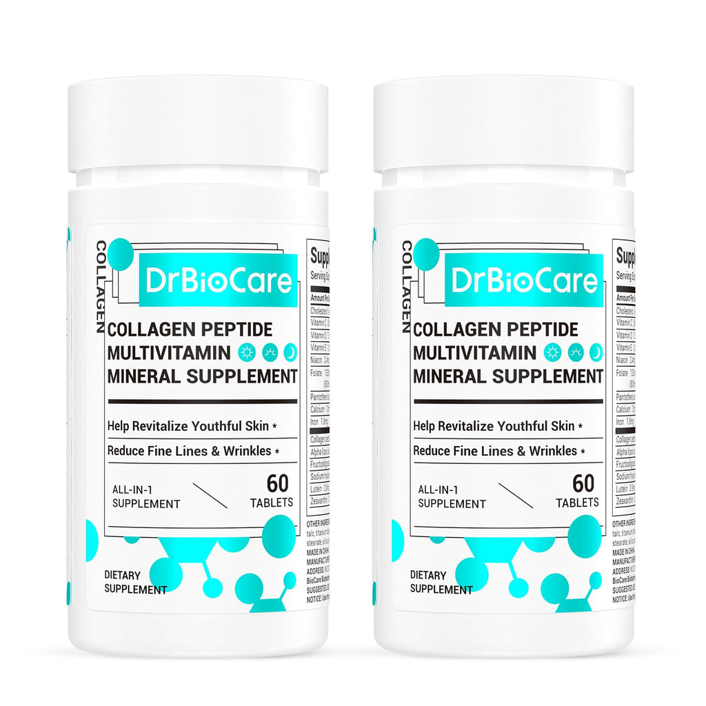 DrBioCare Collagen Peptides for Women, Beauty Vitamin & Mineral Supplement,Contains Vitamin D3, Probiotics for Women & Collagen Peptides,Vitamin B Complex,Vitamin E 120 Tablets