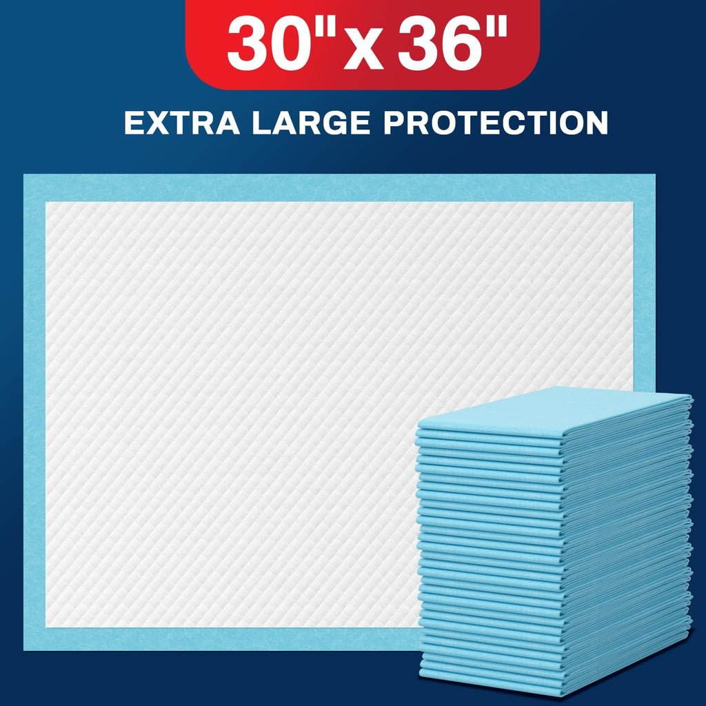 BIGGMED Tear-Resistant Disposable Bed Pads 30" x 36", 50 Count Absorbent Underpads, Chux Thicker Extra Large Incontinence Bed Pads, Pee Pads for Adults, Kids, Elderly, Pets