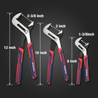 WORKPRO 3 Piece Groove Joint Plier Set, 12/10/8 Inch Adjustable Water Pump Pliers, Straight Jaw Pliers for Home Repair, Gripping, Nuts, Bolts, Pipe & Fittings