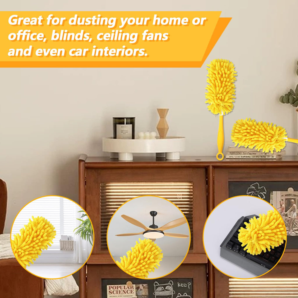 Yicotira 8 Pack Reusable Duster Refill Compatible with Swiffer Hand Duster - 360 Heavy Duty Dusters Refills - Microfiber Ceiling Fan Duster for Swiffer Dusters Extended Handle (Handle is Not Included)