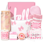 Gift Baskets for Women, 9pcs Birthday Gifts for Teenage Girls, Best Christmas Ideas Box w/Coquette Bow Aesthetic Cup Trendy Stuff for Her Teen Girl Sister Friend Friendship Sweet 16th 18th 21st Bday