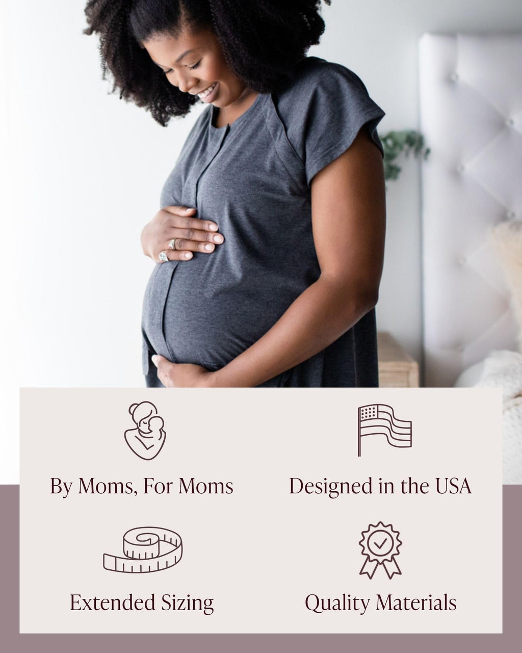 Kindred Bravely Universal Labor and Delivery Gown for Birthing and Nursing
