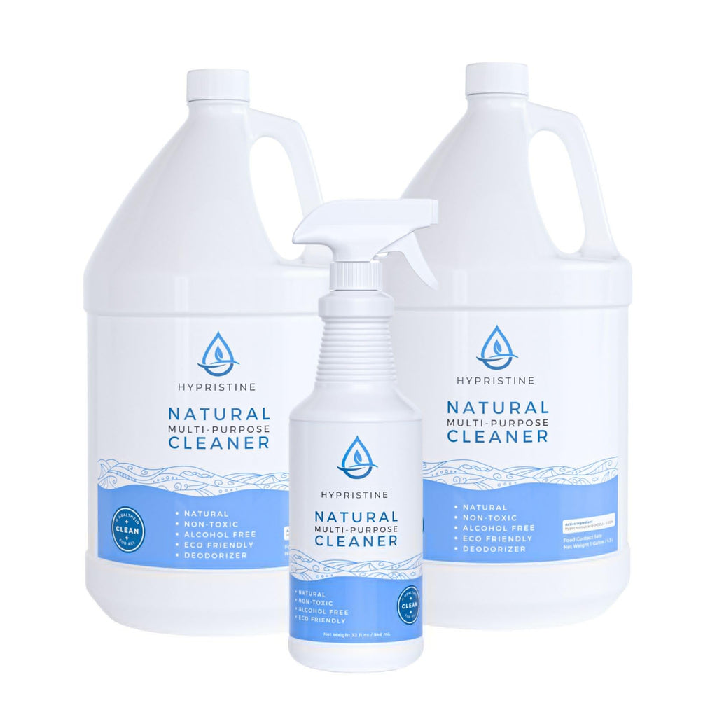 HYPRISTINE PURE Hypochlorous Acid Spray, Multi-Purpose Cleaner, Superior Shelf Life, 0% Bleach, 0% Alcohol, Food Contact Safe, Eliminate Non-Living Allergens, Remove Pet Odor, Clean Any Surface