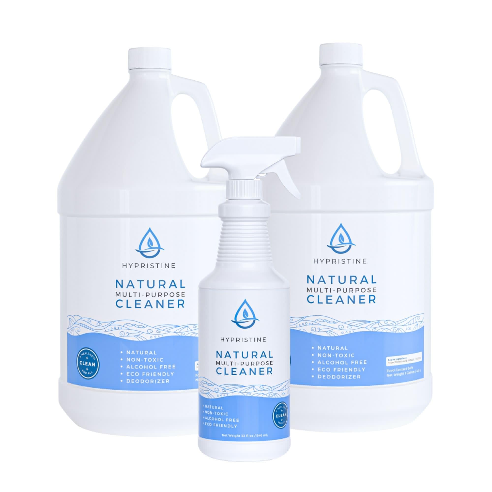 HYPRISTINE PURE Hypochlorous Acid Spray, Multi-Purpose Cleaner, Superior Shelf Life, 0% Bleach, 0% Alcohol, Food Contact Safe, Eliminate Non-Living Allergens, Remove Pet Odor, Clean Any Surface