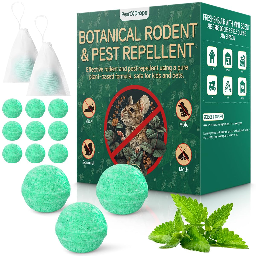 Moth Balls for Outdoor Use, Peppermint Rodent Repellent Balls 14 Pack