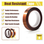 MEBMIK 2 Rolls 10mm x16m(52FT) Heat Tape High Temperature Heat Resistant Tape Heat Transfer Tape for Heat Sublimation Press Vinyl,No Residue