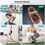 Resistance Loop Exercise Bands, Resistance Bands Exercise Bands for Home Fitness, Stretching, Strength Training, Physical Therapy,Elastic Workout Bands for Women Men Kids, Set of 5 (Coffee)