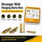 Jyphorixal 150Pcs Self Drilling Drywall Anchors with Screws Kit,Zinc Plated Steel,2 Sizes Expansion Screws and 2 Sizes Wall Anchors, Easy Application No Drill or Holes in Wall.