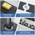 Faucet Mat for Kitchen Sink, Water Absorbent Kitchen Faucet Mat, Durable Sink Splash Guard with Raised Feet, Diatomite Fast Drying Kitchen Sink Faucet Mat, Bathroom Stone Drying Tray for Counter