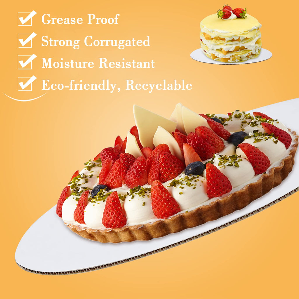 Sudaya Cake Boards 25 PCS, Cake Boards 10 Inch Round, Cardboard Cake Rounds, Disposable Cake Plates, Food Grade Cake Base Cake Tray Cake Circles, 10 Inch Cake Board White Cardboard Circles Round Base