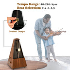 Tempi Tempi Metronome for Musicians (Plastic Mahogany Grain Veneer) ., E-Book, 2 Months Free Music Lessons