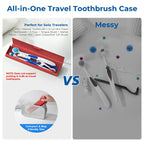 Oralphi Wider Aluminum Toothbrush Travel Case, Portable Travel Toothbrush Holder, Durable Manual Toothbrush Box Container for Traveling, Bathroom, Camping, Business Trip, Red