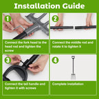 Lcokeiy Pitch Fork, Metal Broadfork Garden Tool Long Handle, 4 Tine Mulch Hay Manure Digging Bedding Hay Potato Garden Fork Shovel for Gardening Loosening Soil Compost