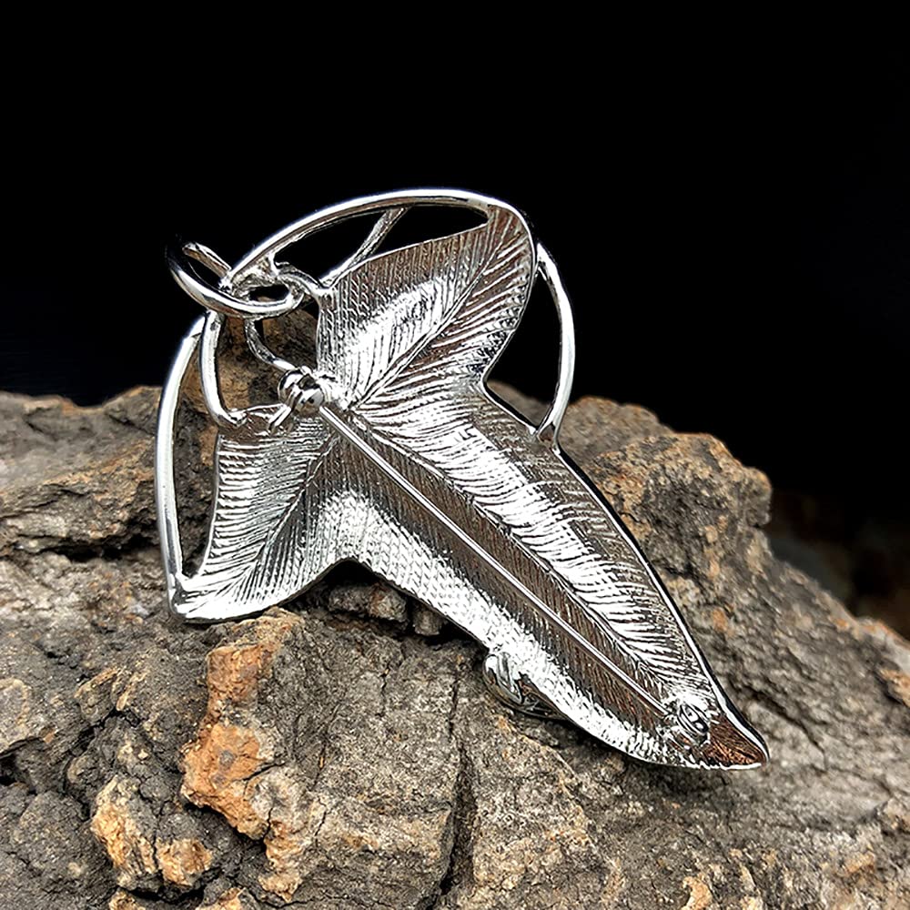 Bahamut Elegant Elven Green Tree Leaf Enamel Pins Brooch for Women Men Suit Pendant Necklace,Cloak Clasp Brooches Cosplay Jewelry (Green)