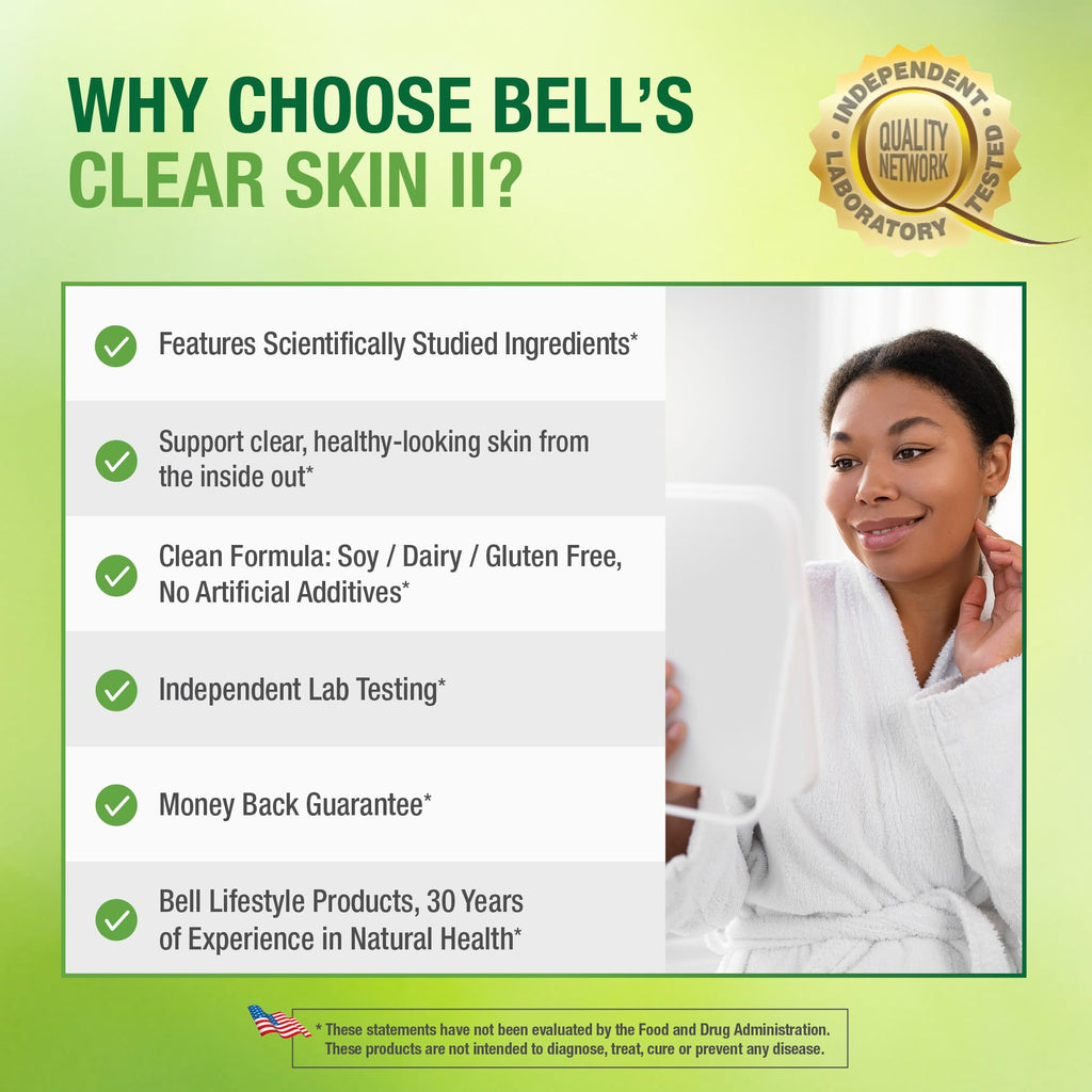 Bell Clear Skin Lifestyle Products | Works from The Inside by Providing The nutrients Needed for Healthy, Vibrant Skin | Sold Directly by The Manufacturer