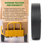 AR-PRO (2-Pack) 10"x2.2" Flat Free Solid Rubber Replacement Tires – 10 Inch Solid Wheels for Hand Trucks, Dollies, Utility Carts, and Wheelbarrows with 2.2" Offset and 5/8" Axle Hole