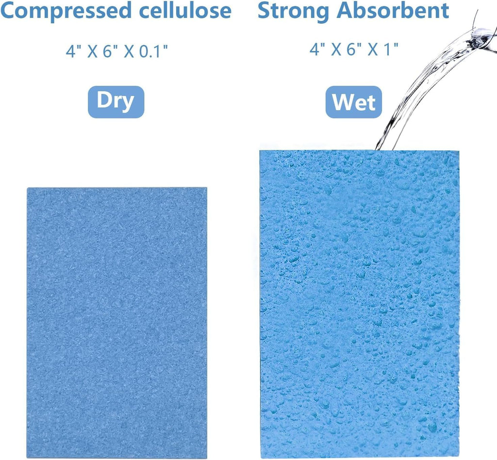 Cellulose Sponges, Large Size 4" x 6" x 1" - Heavy Duty Scrub Kitchen Sponge, Clean Tough Messes Without Scratching Kitchen Cleaning Pads, Pop Up Eco DIY (7 Pack), Mixed