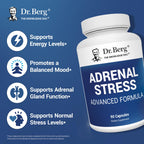Dr. Berg’s Adrenal Stress Advanced Formula - Adrenal Support Supplements for Stress, Mood and Energy Support - Adrenal Supplements - Cortisol Manager with Ashwagandha - 90 Capsules