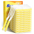JOYMOOP Disposable Electrostatic Duster for Cleaning, with 2 Handles & 24 Ct Yellow Heavy Duty Refills for Swiffer Feather Duster, Household Cleaning Tool for Electronics, Dusting Furniture, Blinds