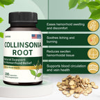 Lunza Collinsonia Root - Relieves Hemorrhoid Swelling & Discomfort - Supports Vein Health & Circulation - Natural Herbal Formula, Non-GMO - 100 Capsules