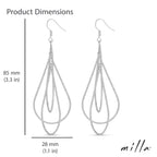 Milla Silver Dangle Earrings for Women, Sparkling Triple Teardrop