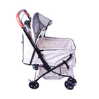 FOURPAW Reversible Pet Stroller (4 Wheels for Cats and Dogs) for Small and Medium Pets up to 33 lbs.Khaki