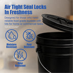 ePackageSupply 5 Gallon Bucket - Food Grade Bucket, Metal Handle Grip, BPA-Free, Heavy-Duty 90 Mil HDPE Plastic Pail, Stackable Utility Container, Made in USA, Lid Not Included, Black, 3 Packs