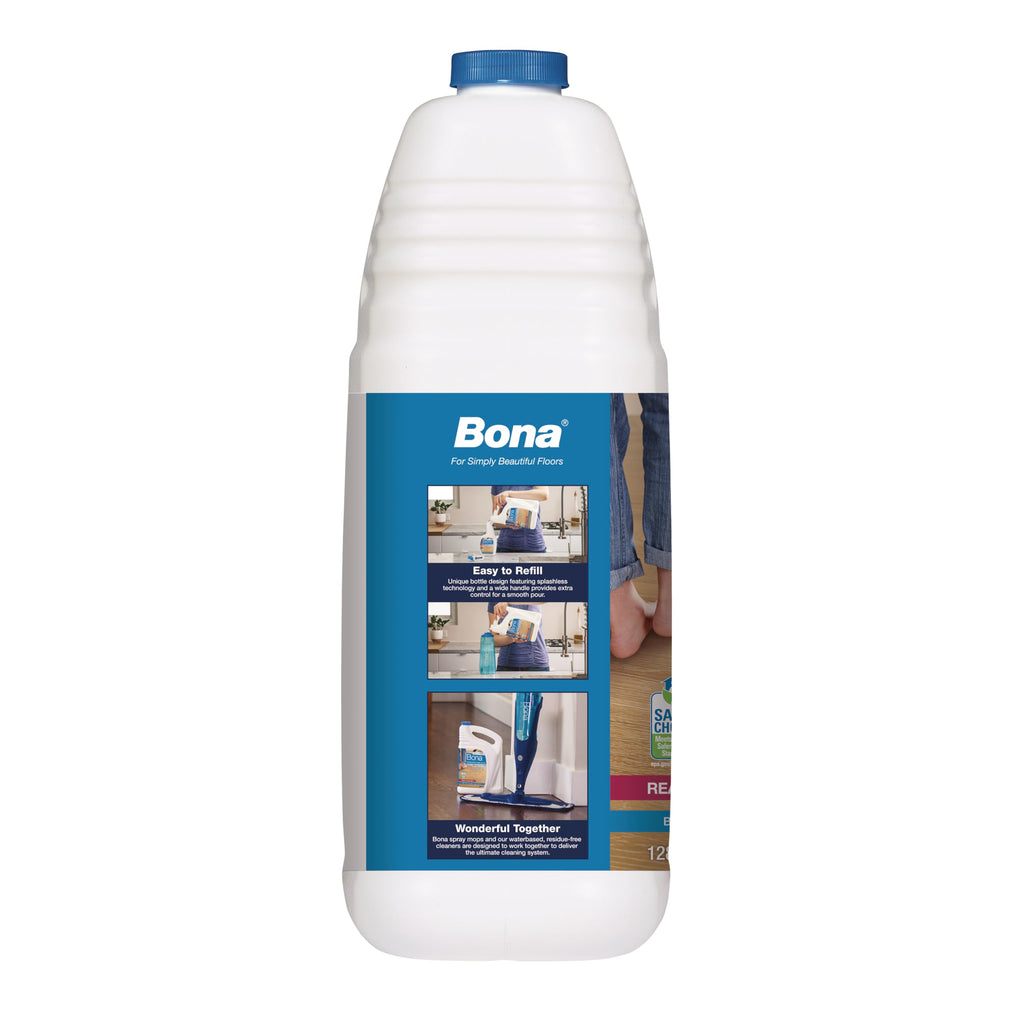 Bona PowerPlus Hardwood Floor Deep Cleaner Refill - 128 fl oz - Refill for Bona Spray Mops and Spray Bottles - Residue-Free Floor Cleaning Solution for Wood Floors