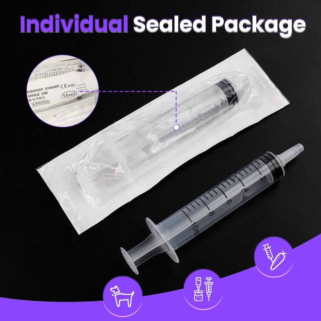 30 PCS 10ml Oral Syringe With Cap, Plastic Syringes without Needle for Medicine Dropper, Liquid Measuring, Handicrafts, Individually Sealed, Luer Slip