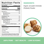 Organic Inulin with FOS Prebiotic Powder, Soluble Fiber for Leaky Gut, Bloating, Digestion, Feed Friendly Bacteria (Probiotics), 1 Scoop Daily, 1 lb (90 Servings)