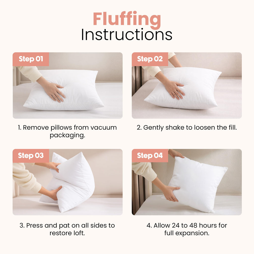 Utopia Bedding 18x18 Pillow Inserts, White Throw Pillows for Couch, 2 Pack