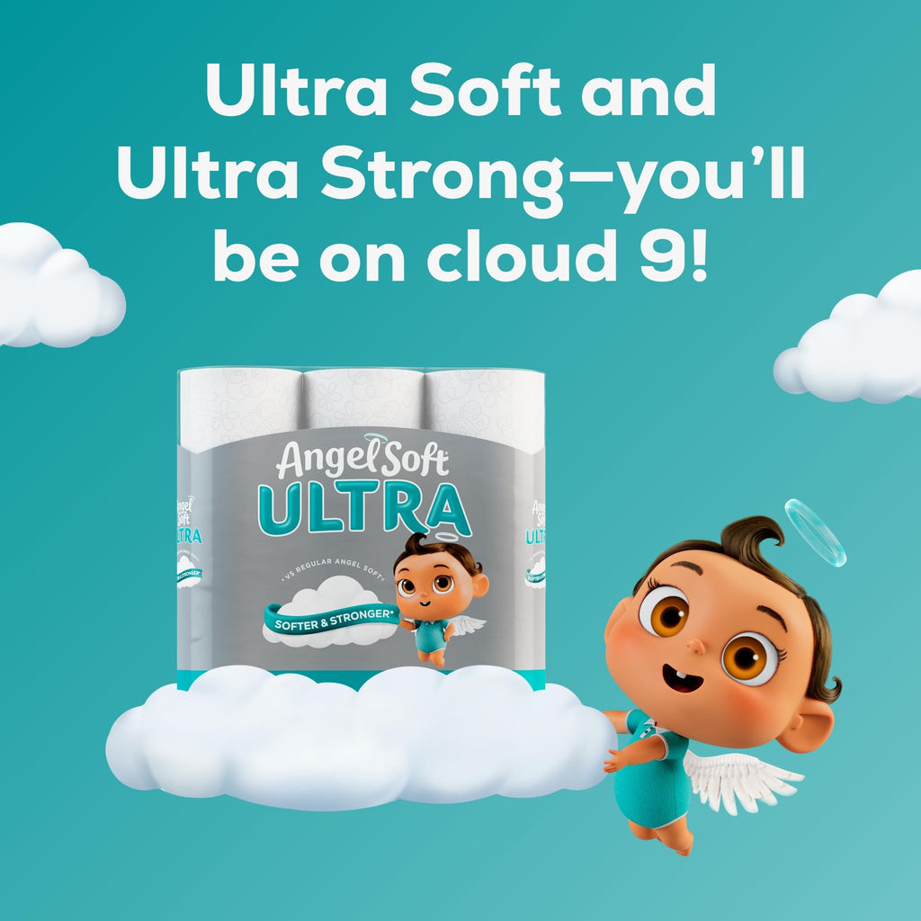 Angel Soft Ultra Toilet Paper, 36 Mega Rolls = 144 Regular Rolls, 2 Ply Toilet Tissue
