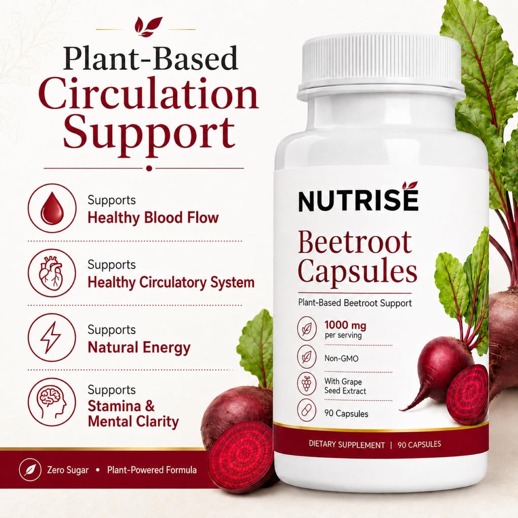 Onswildc Nutrise Beetroot Capsules，Vegan, Non-GMO, Gluten-Free, 90 Capsules