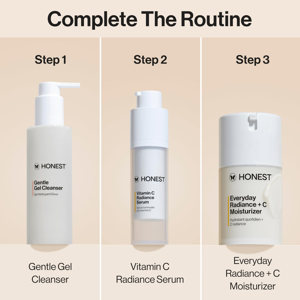 Honest Beauty Everyday Radiance Vitamin C Lightweight Moisturizer, Brightens Improves Skin Tone, Gentle for Sensitive Skin, Fragrance-Free, Vegan, 1.7 fl oz