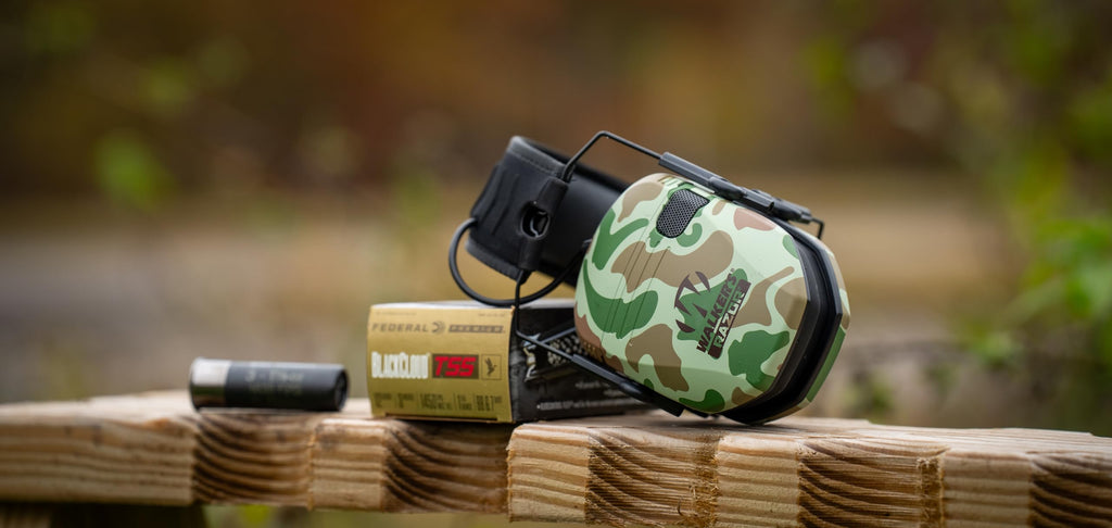 Walker's Game Ear Razor Slim Electronic Muff - Green Duck Camo