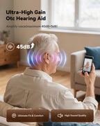 OTC Rechargeable Hearing Aids for Seniors with Automatic Noise Cancelling, LED Display, FSA&HSA Eligible, 5-Level Volume Control for Clear Sound (Black)