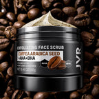 JVR Face Scrub for Men, Facial Scrub for Deep Exfoliating, Cleansing Blackheads, Ingrown Hair, Pre-shave Soften, Organic Formulated with Coffee Extract, AHA and BHA Face Exfoliator (8.46 oz)